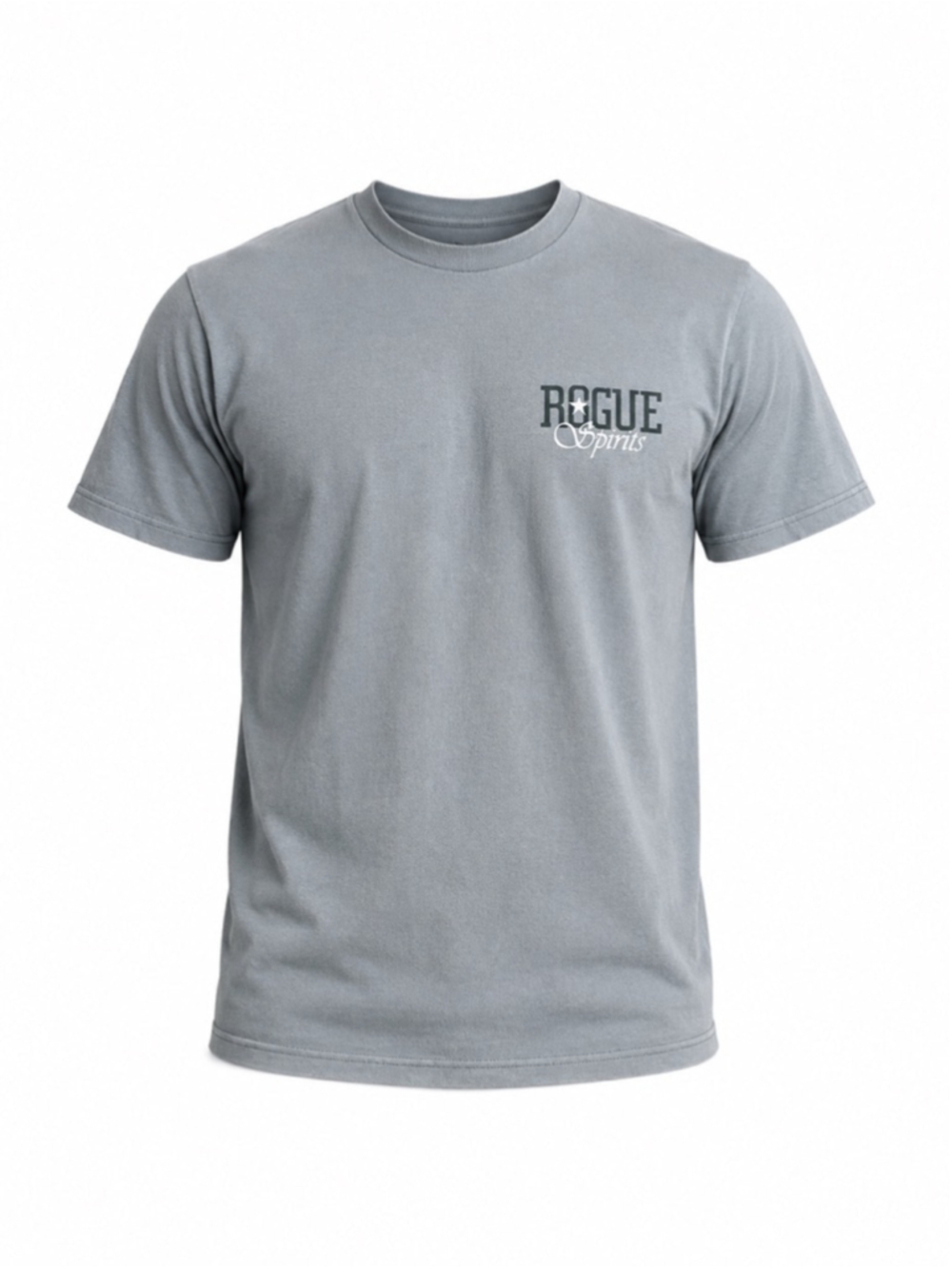 Vtg 90s Rogue Spirits Distillery T Shirt Medium Gray Bayside USA Single Stitch